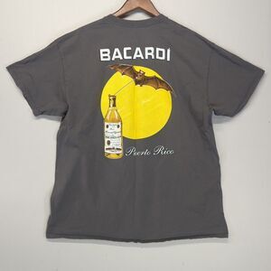 Bacardi Puerto Rico Bat T Shirt Gray Men's XL